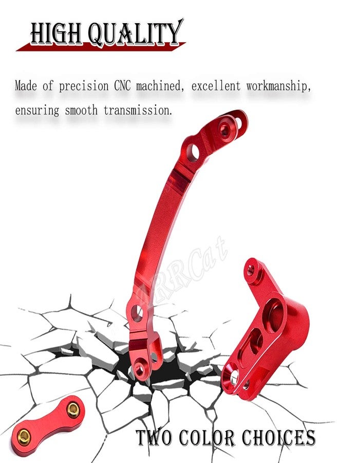 ARRCat Aluminum Steering Parts Set Upgrades Parts for 1/10 Senton/Granite/Big Rock/Typhon 4X4 3S BLX,Outcast/Kraton 4x4 4S BLX,ARRCat Steering Bellcrank and Steering Link,Replaces AR340132,Red - Image 3
